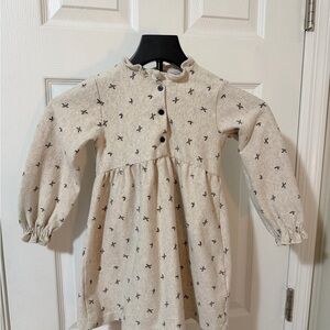 Zara Cream and Black Girls Dress